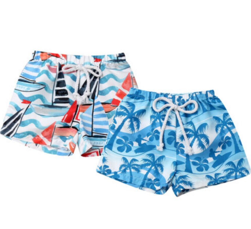 Infantil crianças bebê menino praia shorts jogger verão praia shorts crianças bebê meninos banho maiô natação 6m-4y dos desenhos animados impresso