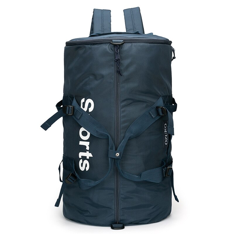 Ozuko sacos de viagem grande capacidade multifuncional esportes ginásio mão saco masculino bagagem viagem mochila para mulheres fitness duffle: Azul