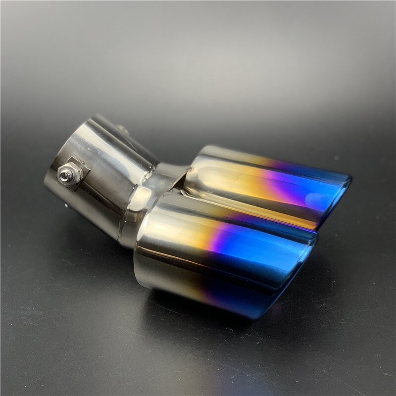 Car Styling Exhaust Pipe Tube Case For SEAT Ibiza Leon Toledo Arosa Arona Alhambra Exeo FR Supercopa Mii Altea Cordoba cupra: A type Bent Blue