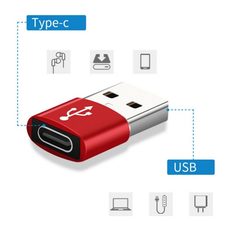 5pcs Type C Female to USB Male Adapter For iPhone 12 11 Samsung Note 20 S20 Ultra Huawei Converter For Macbook Air Pro