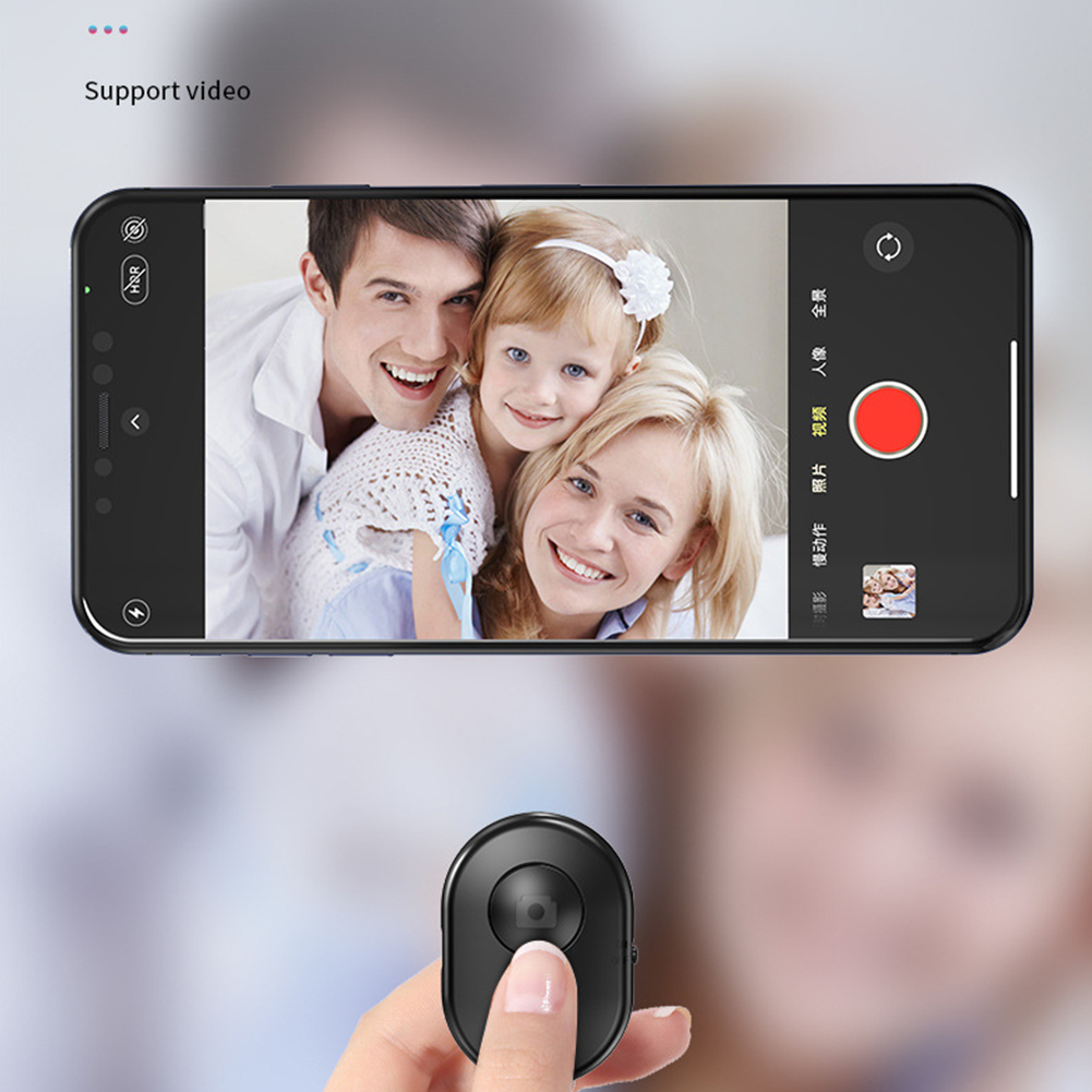 Rechargeable Wireless Bluetooth-Compatible Self-Timer Selfie Stick Shutter Release Wireless Remote Control for iPhone Android