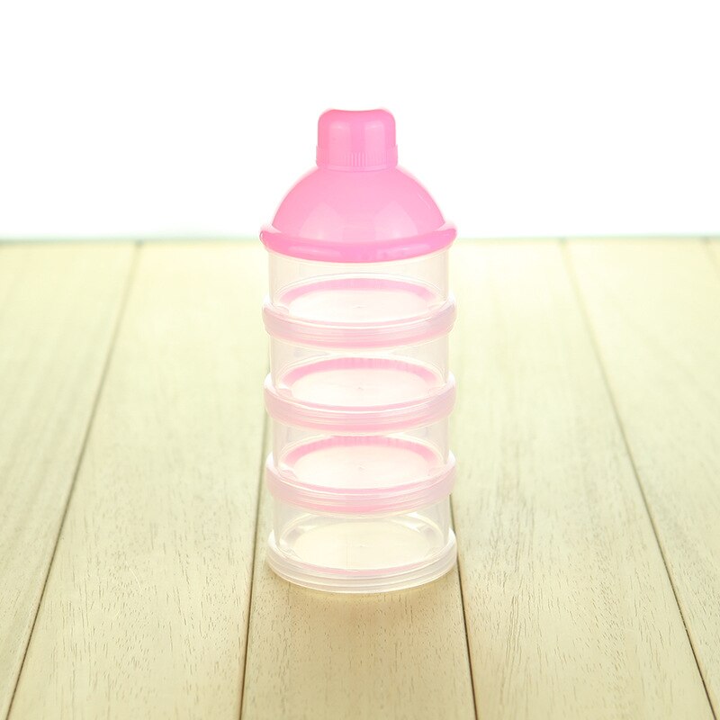 3/4/5 layers Baby Feeding Box Milk Powder Formula Dispenser Feeding Food Container Storage Bottle Toxic-free for Infant Kids: 4 layer pink