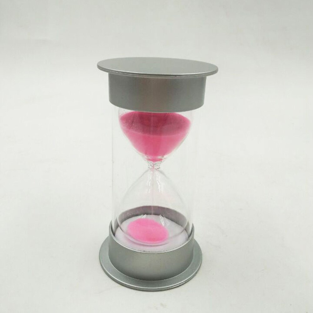 Simple Cylinder Sand Hourglass 5 Minutes Sand Timer Sandglass Hourglass (Silver and Blue)