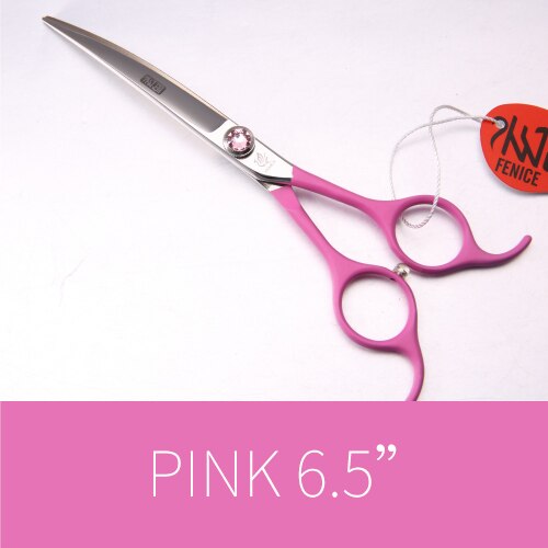Fenice Professionele 6.5 Inch Pet Gebogen Schaar In Hond Schaar Grooming Knippen Scharen Makas Tijeras: pink