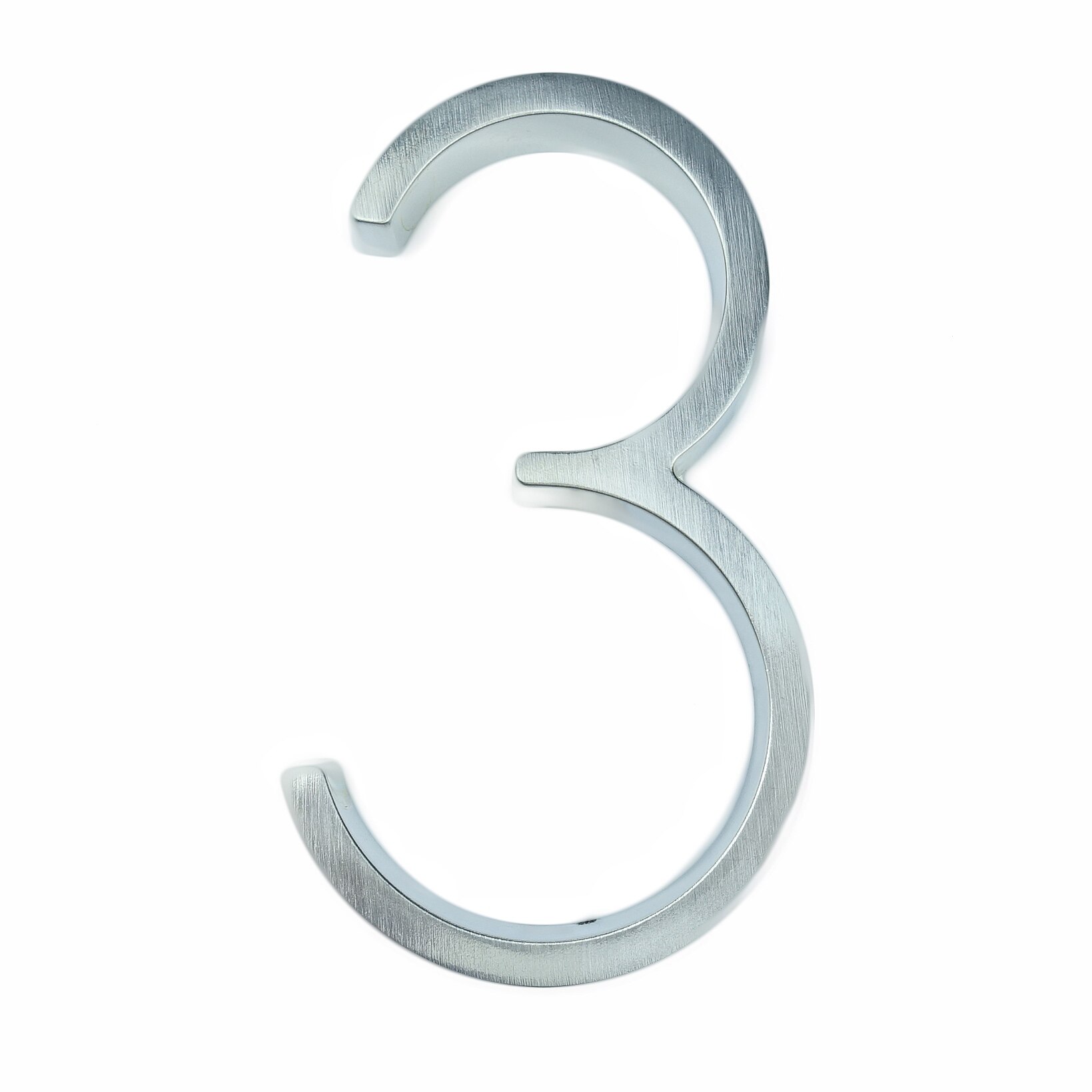 12cm sølv husnummer tegn  #0-9 alfabet bogstaver 5 tommer. tankestreg skråstreg skiltning hjem dørnumre udendørs adresse numeros puerta: 3