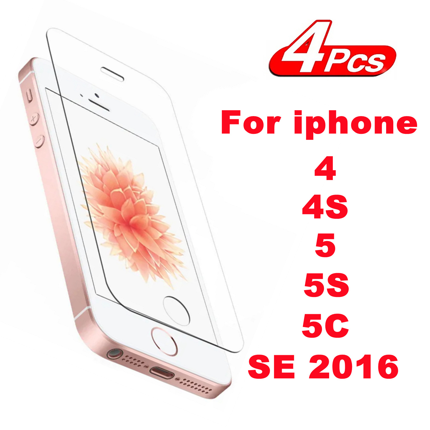 2/4Stck zeigt chutzglas für iPhone 4 4s 5 5s 5c se gehärtete Glas folie