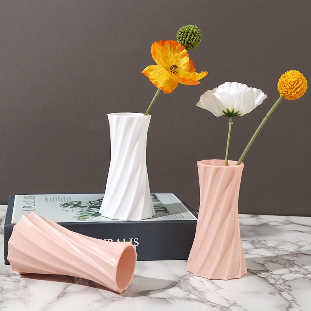 Vaso colorato in plastica, durevole, liscio, realizzato a mano, vaso da fiori, resistente alla rottura, contenitore in vaso, ornamenti, decorazioni per matrimoni