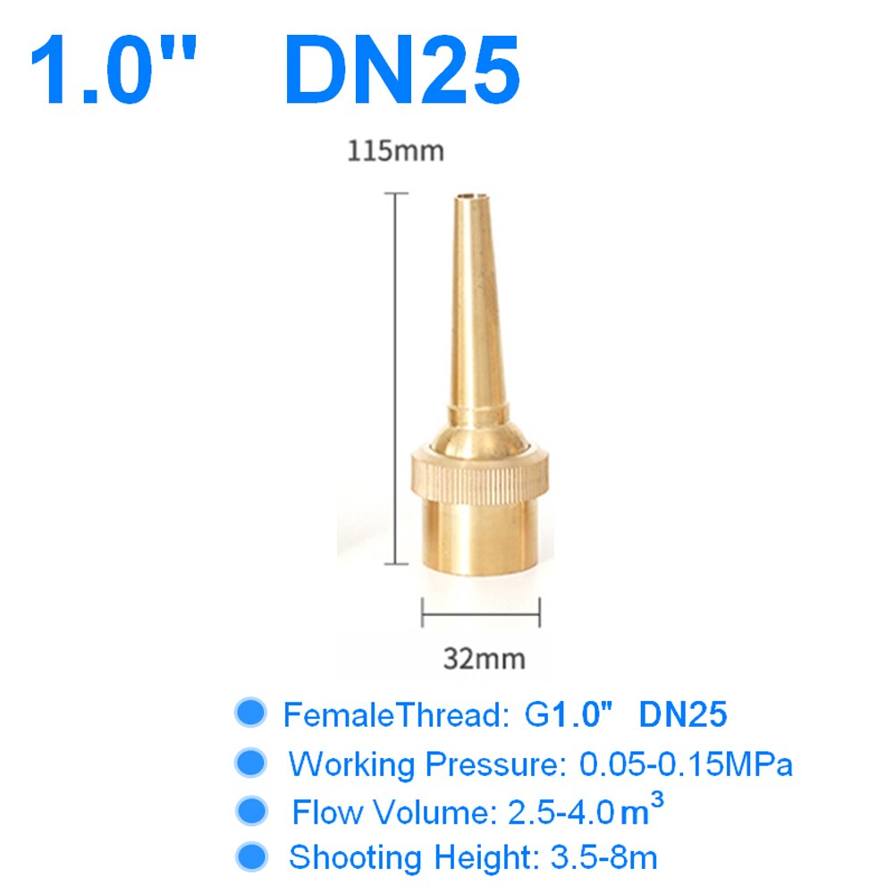 Female Thread G1/2" 3/4" 1.0" 1.5" Adjustable Fountain Nozzles Brass Decorative Water Fountains Head Garden Water Jet Pond
