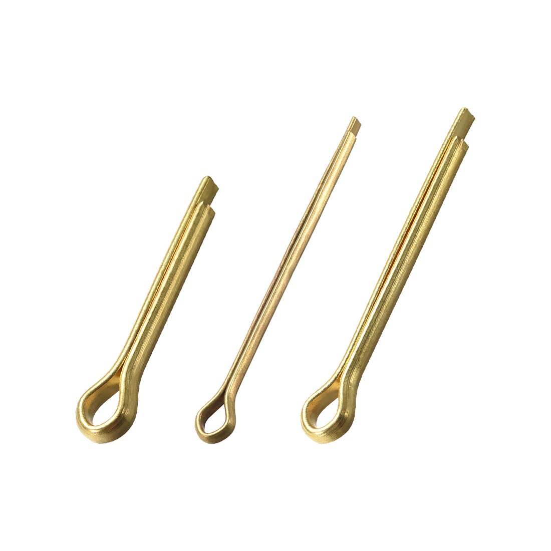 Uxcell 3 uds pasador de hendidura dividido, 3mm, 4mm de diámetro x 25mm/40mm/50mm de longitud, latón macizo, 2 puntas, tono dorado para el hogar DIY