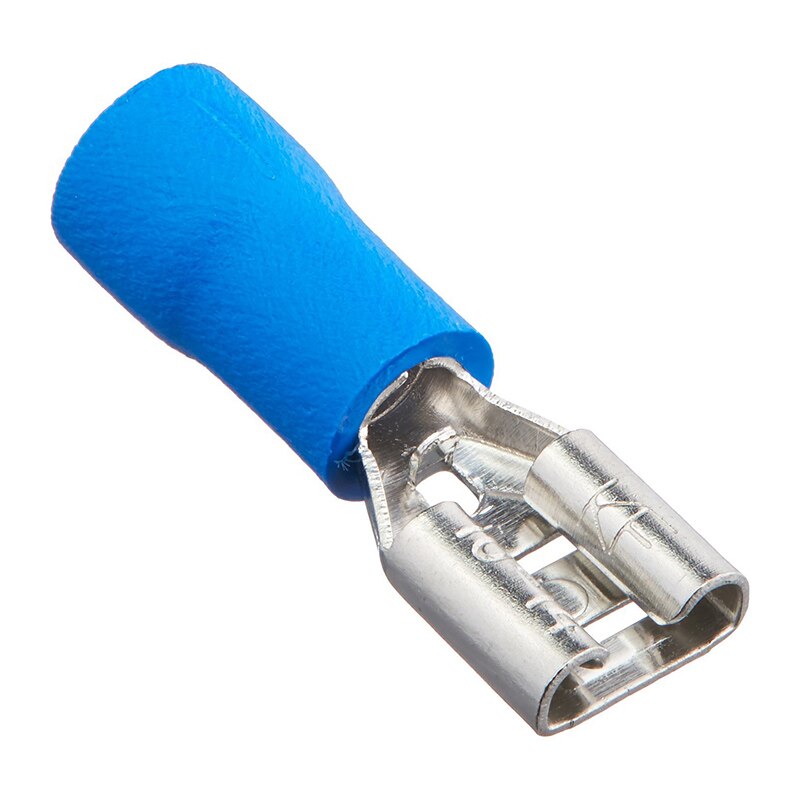 Universal 100PCS Vinyl Female Quick Disconnect Terminal 16-14GA AWG Gauge Blue Connectors