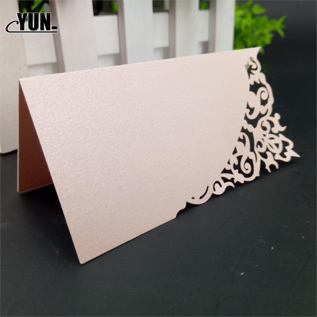 10pc Perlglanz Spitze Name Ort Karten Hochzeit Dekoration Tabelle Dekor Tabelle Name Nachricht Gruß Karte Party Weihnachten Lieferungen: Rosa