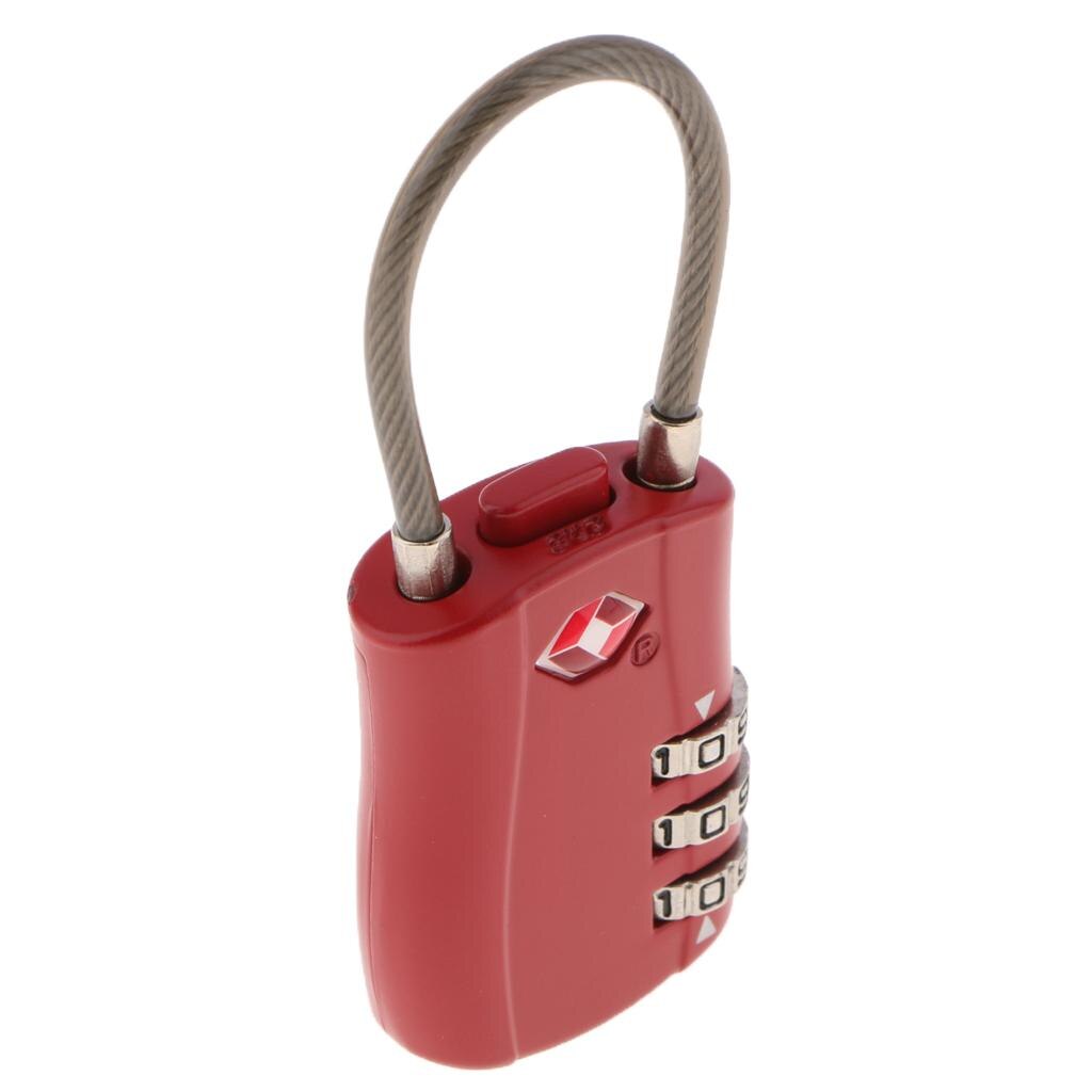 TSA 3 Digit Combination Lock Luggage Suitcase Padlock Reset- TSA002