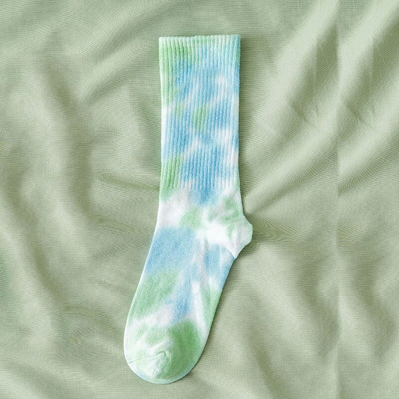 Cotton Skate Socks Men Women Sock Knee-high Funny Cycling Running Hiking Tie Dye Sox harajuku hip hop happy socks: E791884B