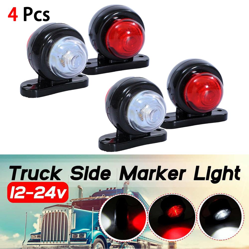 4 x LED Red White Side Marker Lights Outline Lamp Car Truck Trailer Van 12V/24V