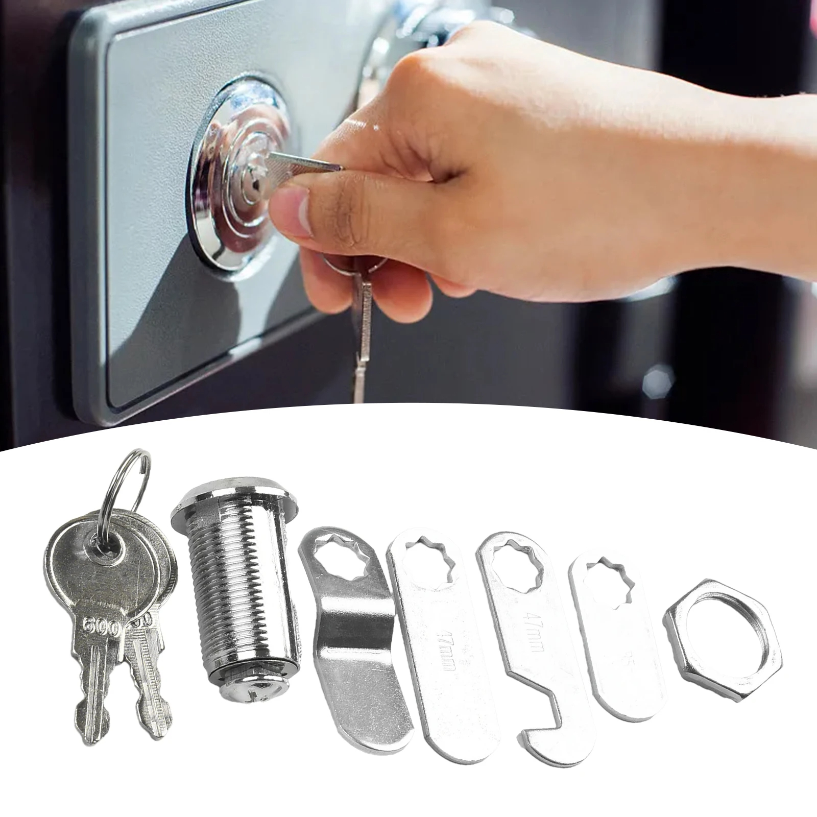 Cam Lock Security Cabinet Lock, Toolbox Drawer, Filing Cabinet, Post Mail Box Locker, 2 Key, Furniture Hardware, 16/20/25/30mm