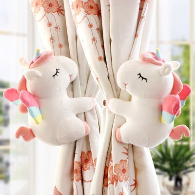 2pcs Unicorn Window Curtain Hook Straps Bedroom Buckle Hangers Belt Tieback Buckle Kids Children Bedroom Decorative Accessories: D