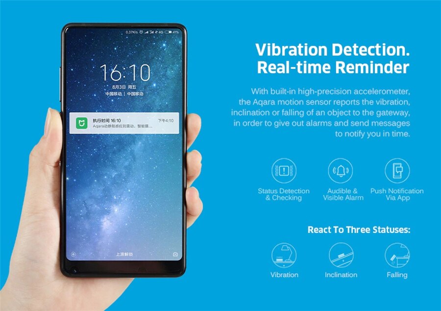 Aqara Vibration Sensor Sleep Valuables Alarm Monitor Detection Shock Motion Zigbee Support Xiaomi Mijia Smart Home Original