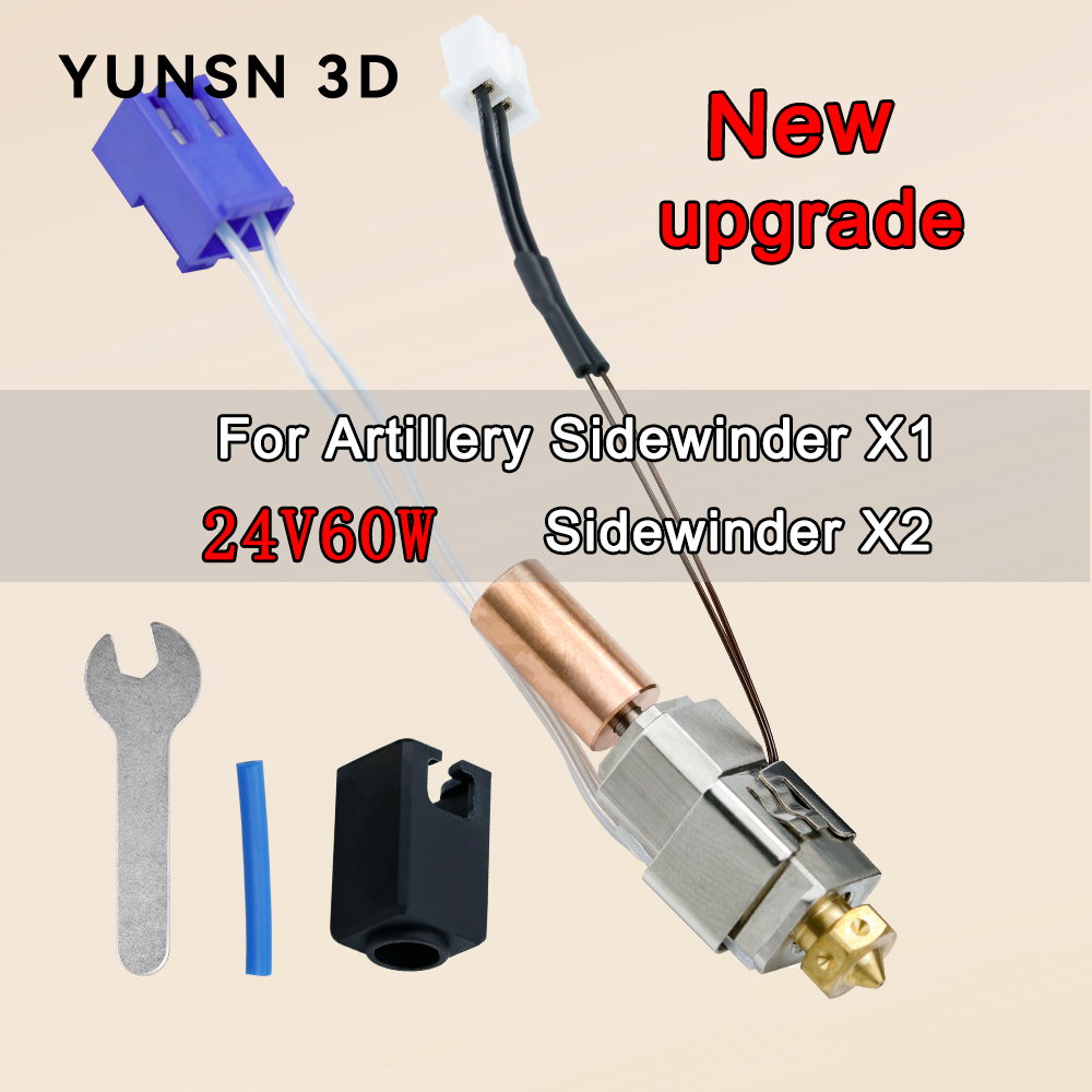Kit Hotend amélioré pour Artillery Sidewinder X1 X2, pièces d'imprimante 3D, buse entièrement métallique, bloc chauffant, Kits de thermistance