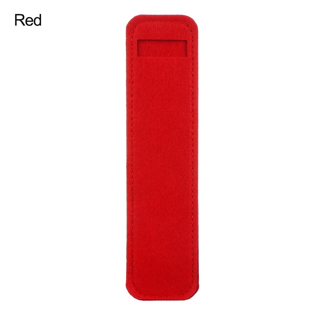 Pure Color Felt Pen Pouch Holder Single Hole Roller Ballpoint Fountain Pens Pencil Case Pen Bags School Office Stationery: Red