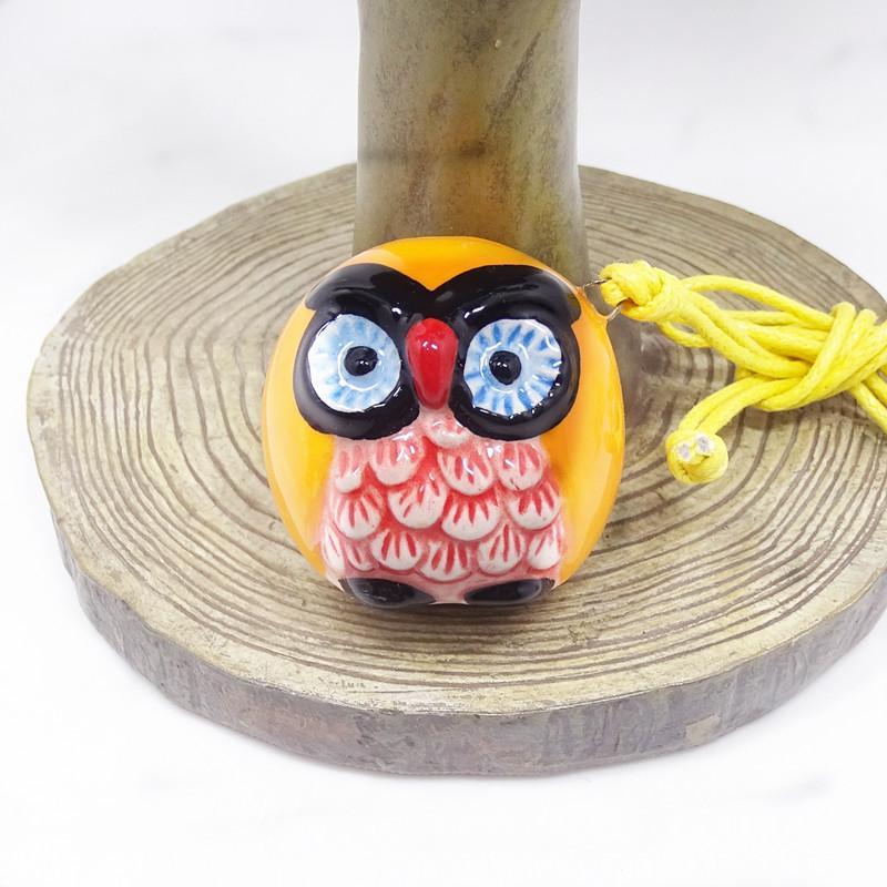 Ocarina de búho con 4 agujeros para niños, instrumento Musical hecho a mano, con forma de pájaros de dibujos animados, para principiantes: Orange Small