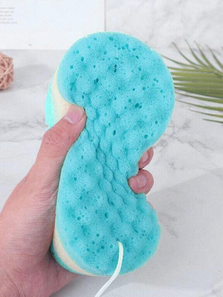 Drie-Layer Wave Bad Spons Borstel Huid Schoon Massage Cleaning Douche Borstels Kids Volwassenen Foam Schrobben Handdoek Touw houder