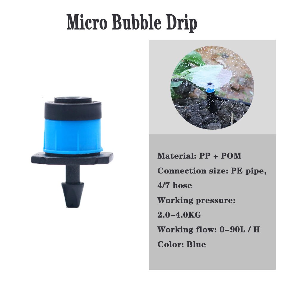 Adjustable 1/4 Irrigation Misting Dripper Sprinkler Head Hose Garden Micro Flow Drip Head Greenhouse Watering Tool for Garden