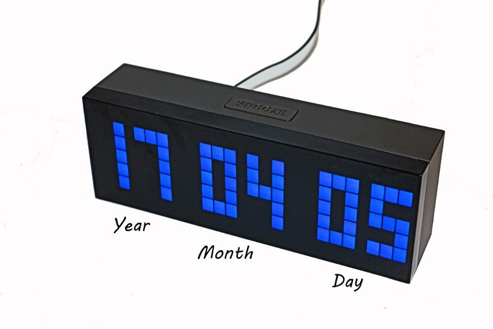 Desktop LED Digital Alarm Clock Wall Clock Large Countdown Timer with Temperature Date for Bedside Living Room Office