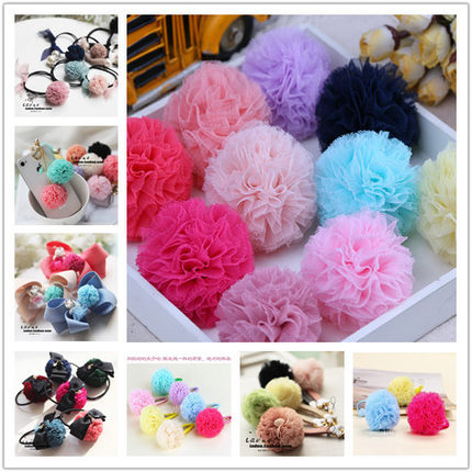 150 st 30mm-38mm 1.3 " mini tyll pompoms tyll färgglada handgjorda pom pom- festdekor-hantverkstillbehör
