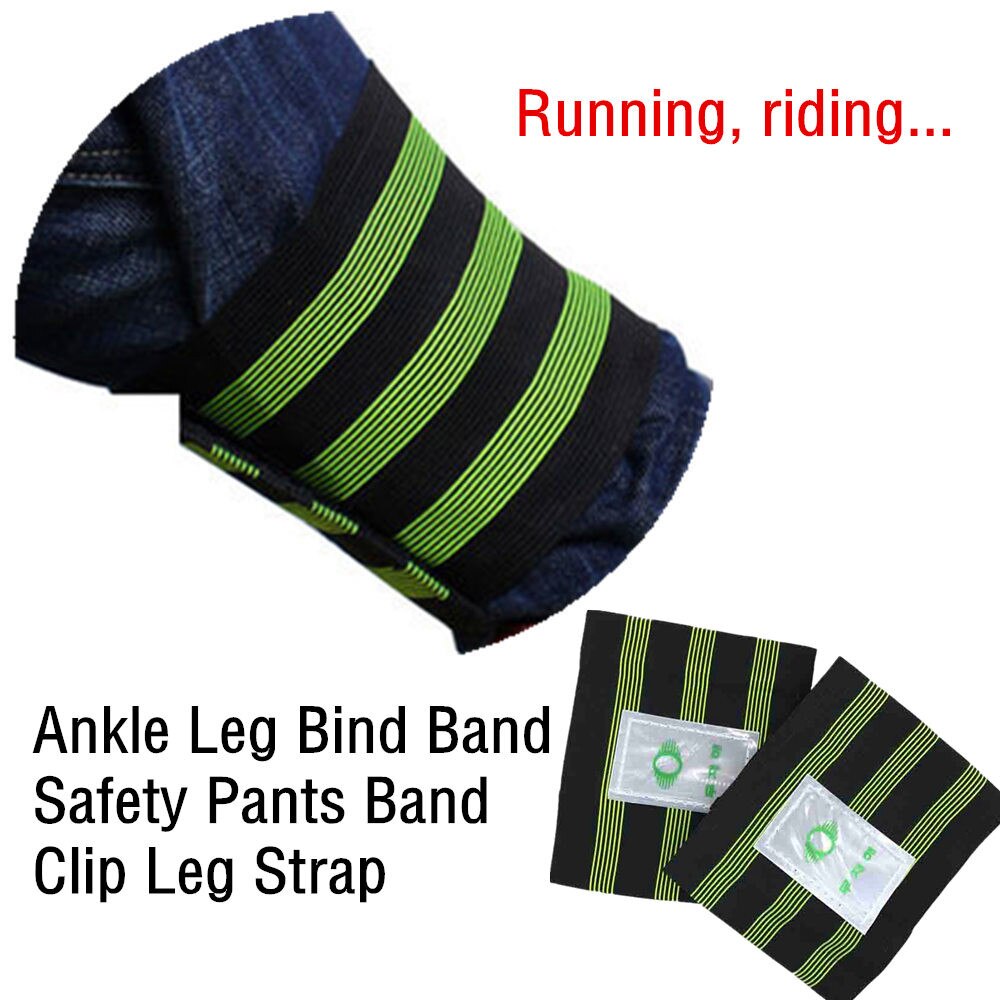 30 #2 Pcs Fiets Sport Reflecterende Enkel Been Binden Pols Veiligheid Band Broek Clip Strap Push-Up fietsen Enkel Ondersteuning