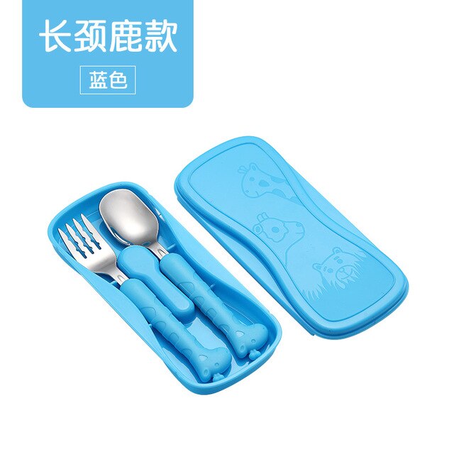 2 stks/set Rvs Vork Lepel Eetstokjes Reizen Ourdoor Camping Bestek Gereedschap draagbare Roestvrij Staal Servies 5 Kleuren