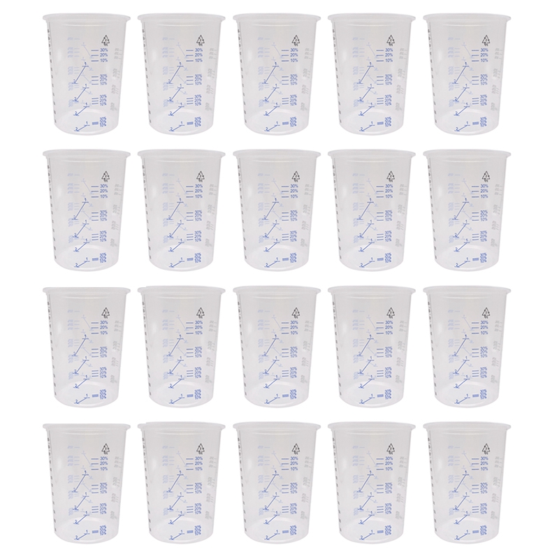 20Pcs Plastic Disposable Paint Mixing Cup Measurements Cups For Resin Epoxy Pour 600ML