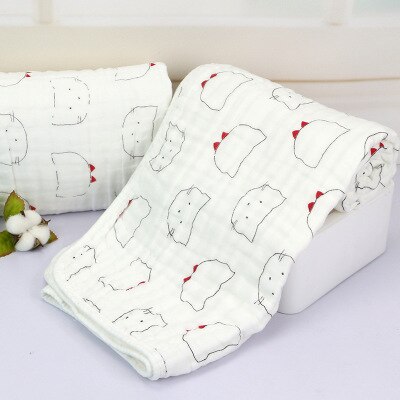 Elinfantile 1 pièces 6 couches mousseline 100% coton bébé emmailloter doux -né couvertures noir blanc gaze écharpe pour bébé sac de nuit emmailloter: cat