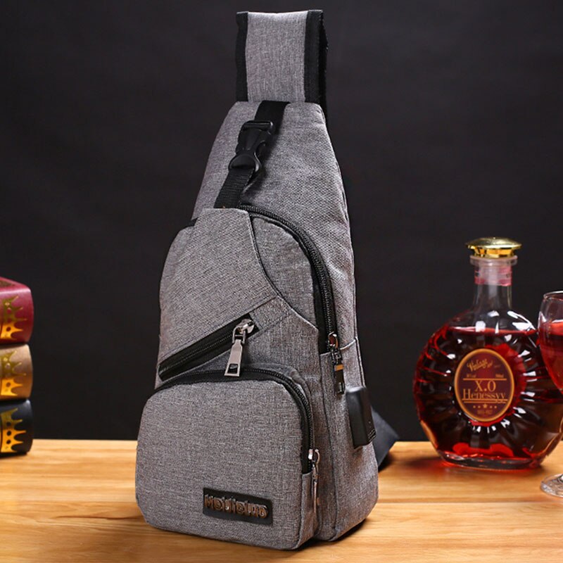 Anti-diefstal opladen casual mannen borsttas polyester crossbody tassen schoudertas borsttas tas voor mobiele telefoon portemonnee