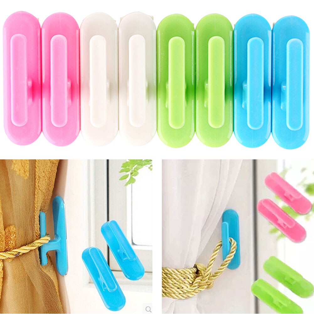 Stærkt klæbende gardin binder tilbage hold ryg drapering gardin kroge blind holder 2 stk