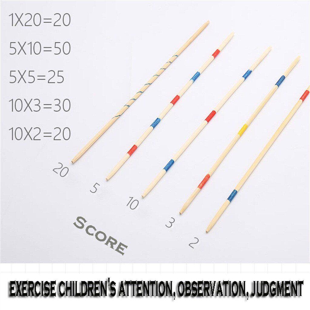 1 Set Spillikin Game Stick Baby Educatief Houten Traditionele Mikado Spiel Pick Up Sticks Met Doos Game Souptoys