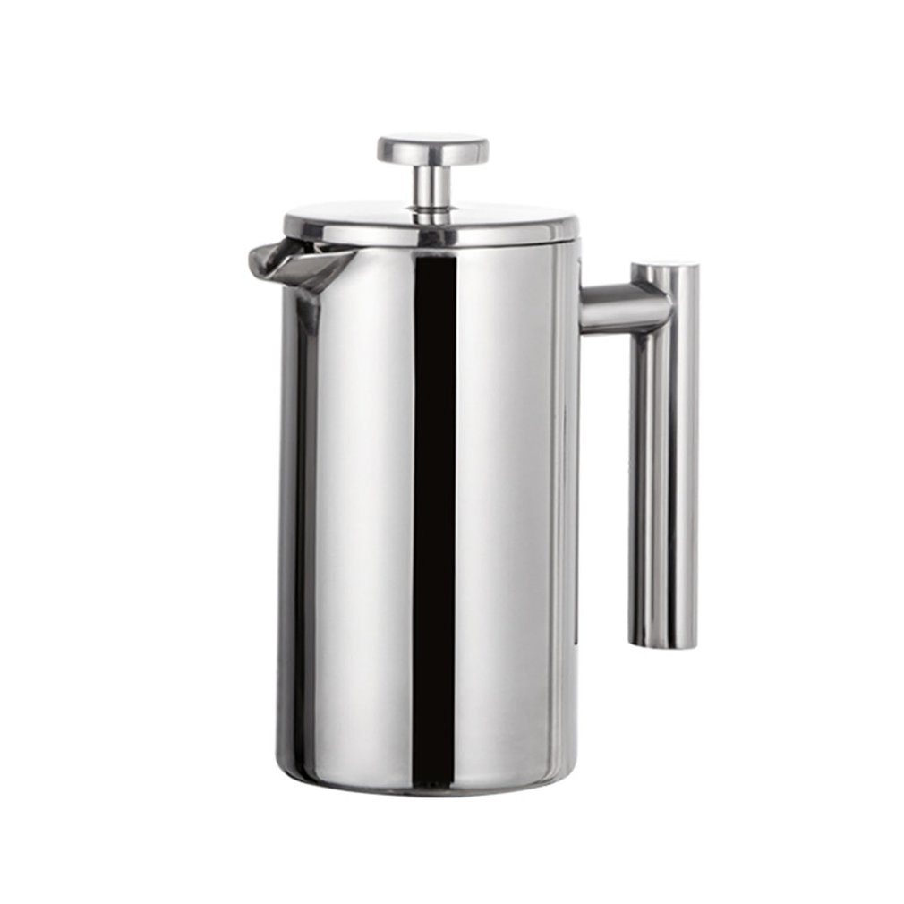 Stainless Steel French Press Coffee Maker Double Walled Cafetiere Insulated Coffee Tea Brewer Pot With Filter Baskets: 350ml