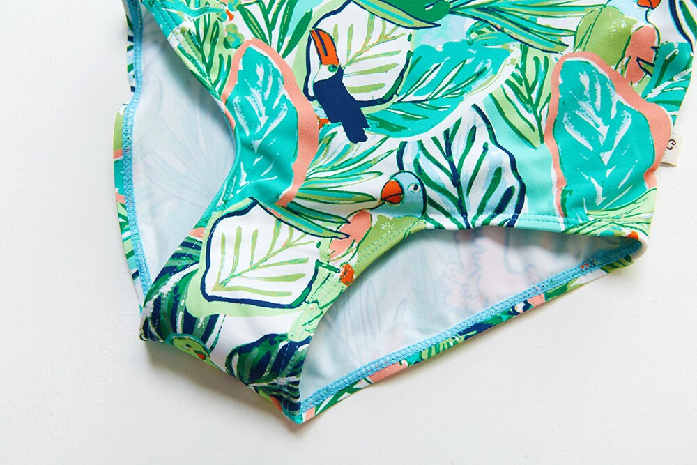 1 ~ 9Y, traje de baño para niñas pequeñas, estampado Tropical, traje de baño para niños de una pieza, ropa de playa para niños, traje de baño para niñas, ropa para nadar