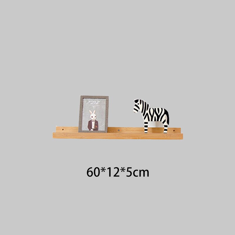Estante de madera de estilo nórdico para pared estantes flotantes, bandejas, estantes colgantes de pared de TV, estantería de madera moderna para decoración del hogar: Natural 65x12x5cm