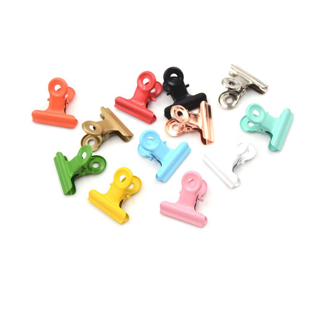5pcs/lot Cute Metal Binder Clips Folder Notes Letter Paper Clip Clamp 12 Colors School Office Stationery