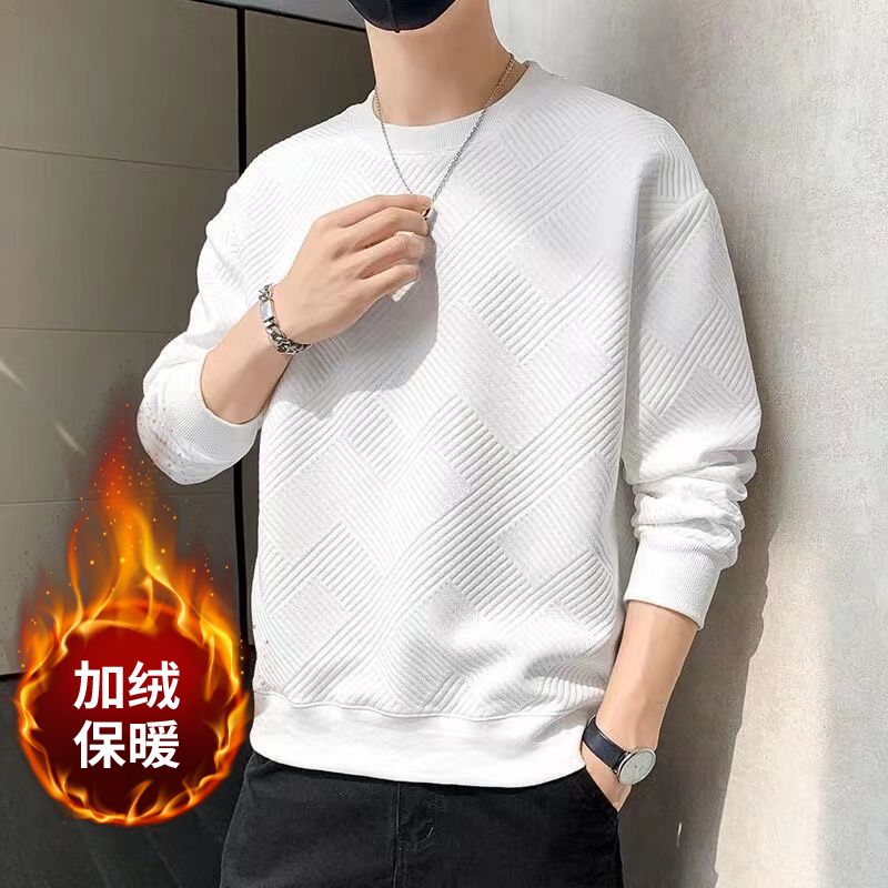 Spring Autumn O Neck Simple All-match Sweatshirt Ladies Loose Casual Add Velvet Pullover Top Women Solid Color Outwear