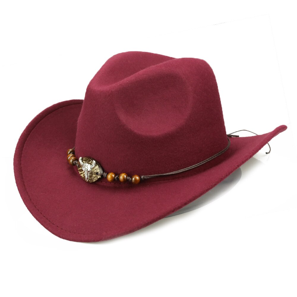 Yy treperler okse cowboyhatter menn vestlig cowgirl lokk vinter varm bomull jazz trilby sombrero de vaquero cowboy  fd19059: Vin okse cowboy