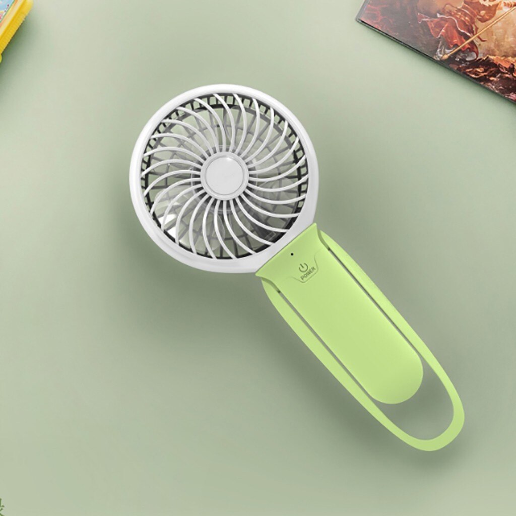 USB Three-Speed Adjustable Lighting Small Low Noise Colorful Portable Desk Multi-function Mini Rechargeable Fan
