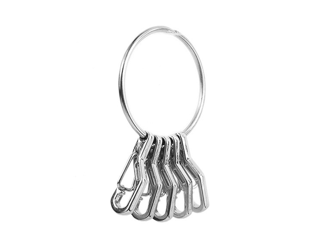 Mini 1pc snabbkoppling nyckelring med 5 st tec legering fjäder krok nyckelring set utomhus hängande spänne karbinhake nyckelring nyckelring