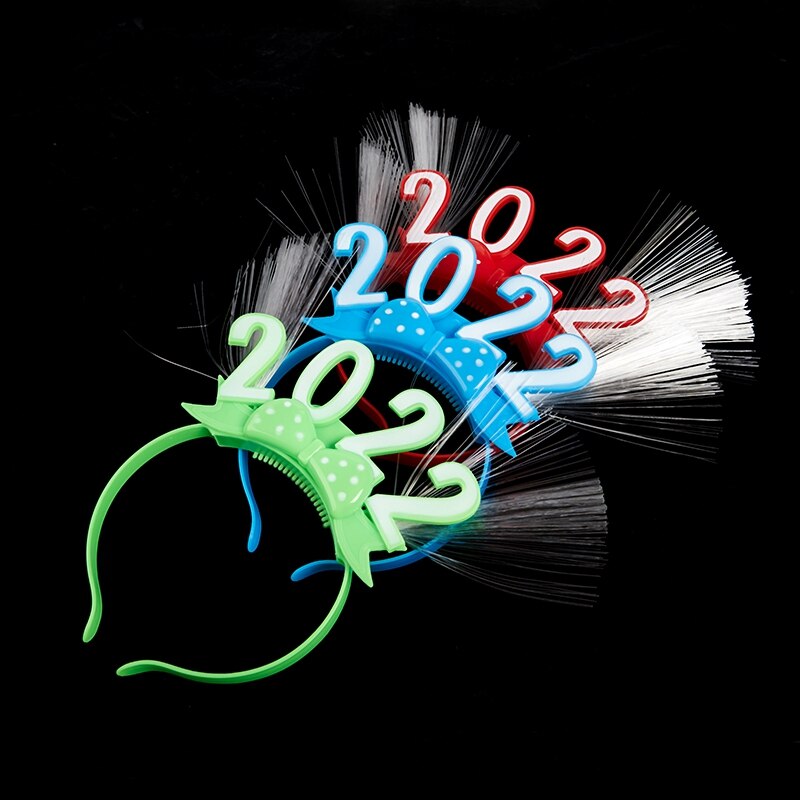 LED Glow Headband Flashing Blinking Crown Happy Year Hair Bands Party Decoration Favors