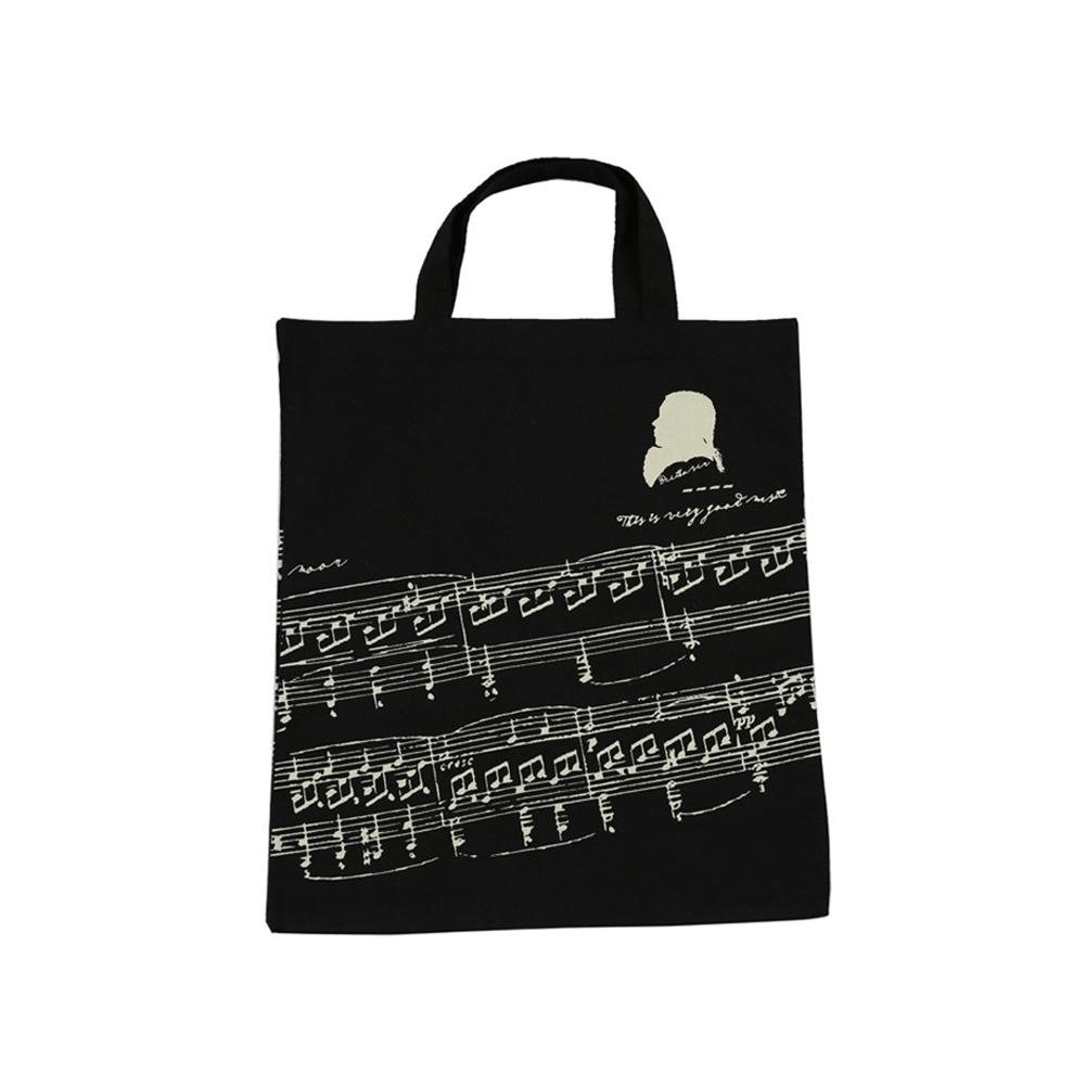 Portable Cotton And Linen Music Note Musical Elements Tote Shopping Bag Keyboard Pattern Musical Instruments Handbag Music Bag: 05