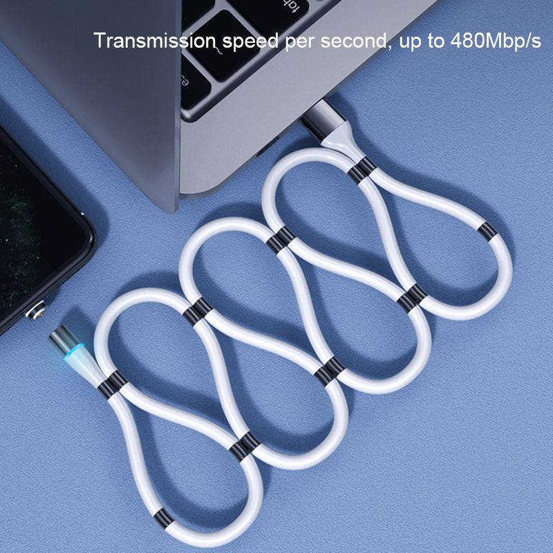 Hvid farve vip til 3 in 1 magnetisk micro usb-kabel til samsung android iphone
