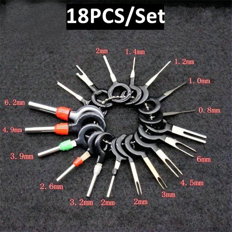 Terminal Ejector Kit Easy Kit Tool Release ExtractorTerminal Removal Tool Pin Extractor Kit Repair Tools Terminal Pin Remover: CA454-18PCS