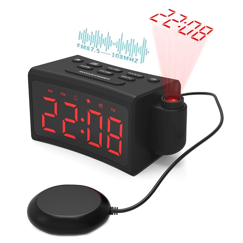 Reloj despertador vibrador para dormir, despertador para sordos y personas con problemas de audición, con agitador de cama: Default Title