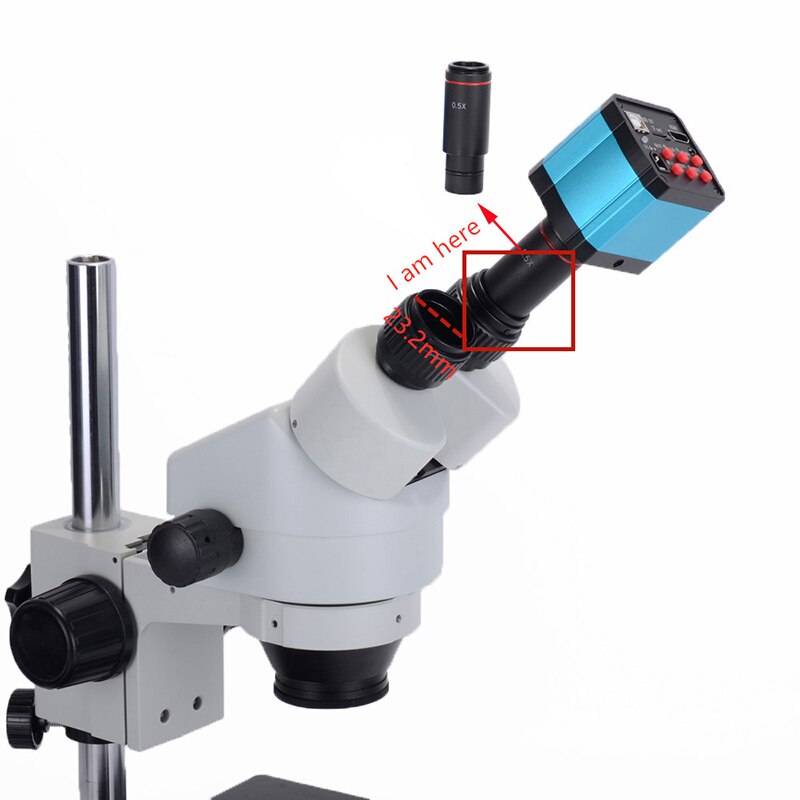 0.5X C Mount Microscope Adapter 23.2mm Electronic Eyepiece Reduction Lens for Microscope CCD Camera DQ