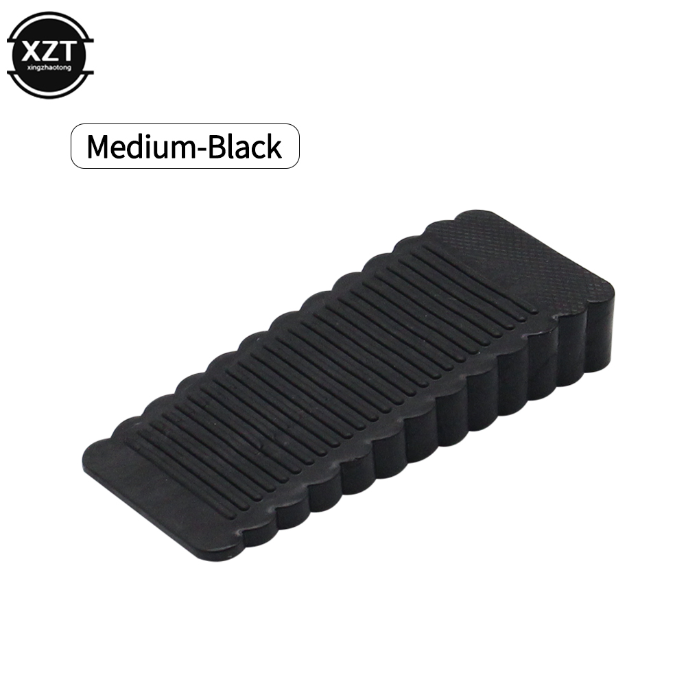 Trapezium Silicone Rubber Deur Stop Stoppers Deur Blok Kinderen Anti-Map Hand Hotel Veiligheid Deur Kaart Opknoping Deur Stop: Black